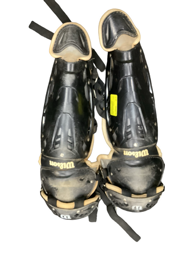 Used Wilson SHIN GUARDS Catchers Leg Guards Black Intermed 11613-S000165717