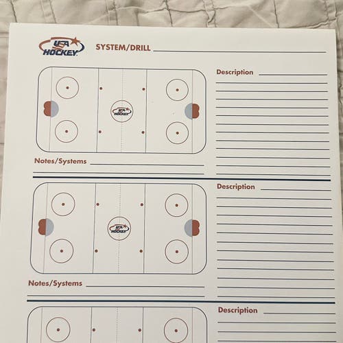 USA HOCKEY SYSTEM/DRILL COACHING NOTEPAD (hundreds of pages)