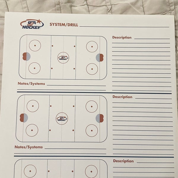 USA HOCKEY SYSTEM/DRILL COACHING NOTEPAD (hundreds of pages)