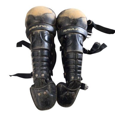 Used Rawlings JUNIOR LEG GUARDS Catchers Leg Guards Black Youth 11760-S000080348
