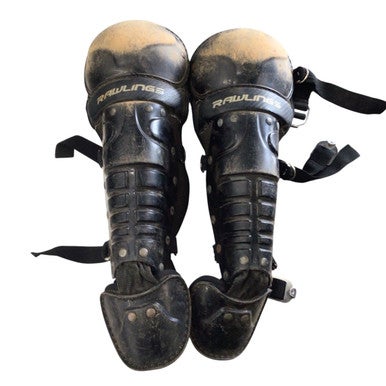 Used Rawlings JUNIOR LEG GUARDS Catchers Leg Guards Black Youth 11760-S000080348