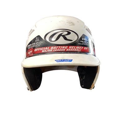 Used Rawlings BASEBALL HELMET Batting Helmet No Mask White MD 11760-S000080337