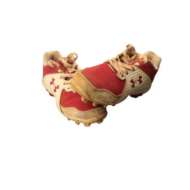 Used Under Armour BASEBALL CLEATS BB/SB Cleats Red Youth 13.0 11760-S000080263