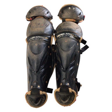 Used Under Armour UALG2-JRVS Catchers Leg Guards Black Junior 11760-S000080189