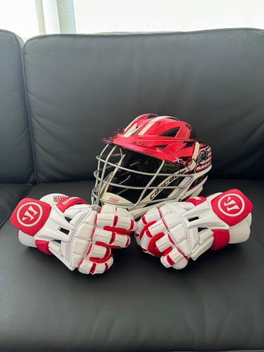 Cascade XRS Pro Helmet + NEW Unworn Warrior Burn Xp gloves