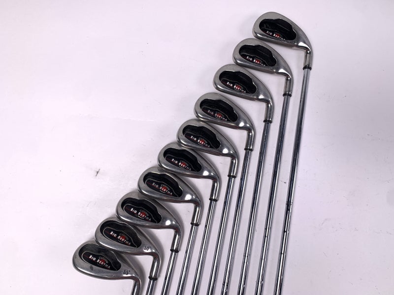 Callaway Big Bertha 2004 Iron Set 3-PW+AW+SW Uniflex Steel Mens RH Midsize Grips