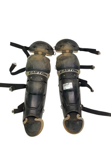 Used Easton YTH BLACK Catchers Leg Guards Black Youth 11347-S000252905