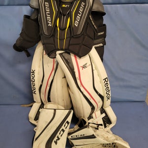 26" Reebok Lefevre Goalie Leg Pads, chest gaurds,  glove/blocker