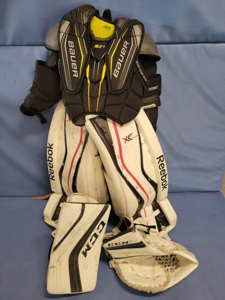 26" Reebok Lefevre Goalie Leg Pads, chest gaurds,  glove/blocker