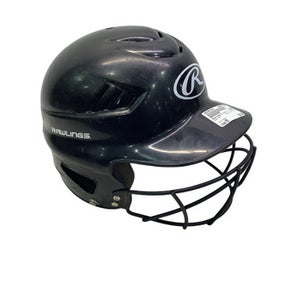 Used Rawlings 6 1/2 - 7 1/2 Batting Helmet w/Mask Black MD 11347-S000253159