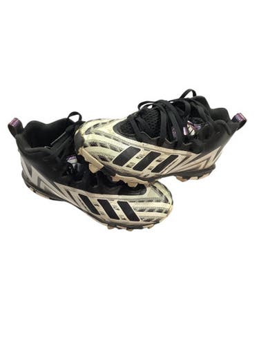 Used Adidas Jr FB Cleats Black And White Junior 01.5 11347-S000253018