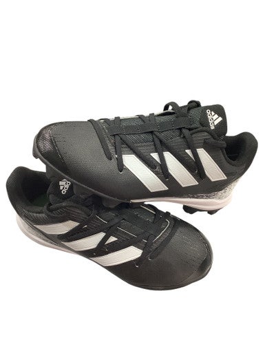 Used Adidas ADIZERO Jr FB Cleats Black And White Junior 04 11347-S000253012