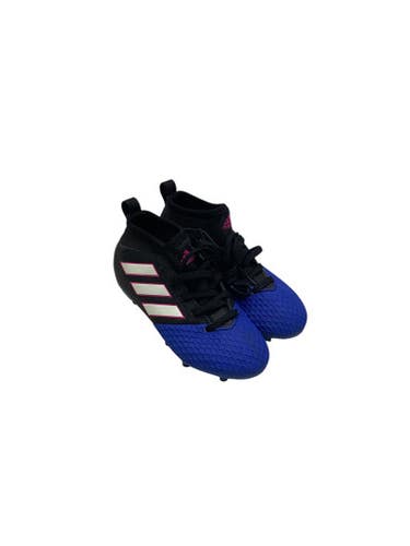 Used Adidas 17.3 Soccer Cleats Black And Royal Blue Youth 11.5 11347-S000252971