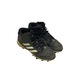 Used Adidas 3 BLACK STRIPE BB CLEATS BB/SB Cleats Black Junior 04 11347-S000252960
