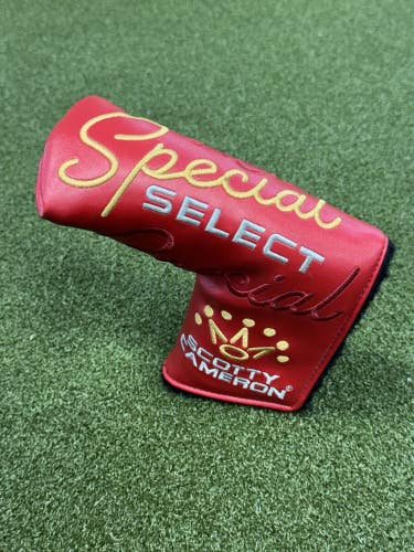 EXCELLENT Scotty Cameron Special Select Blade Putter Headcover Red Gold