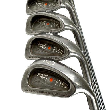 Used Ping EYE 2 ORANGE DOT Men's RH Iron Set 4I-9I Stiff Flex Steel Shaft 11506-S000275200