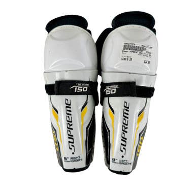 Used Bauer SUPREME 150 Hockey Shin Guards White 8" 11506-S000277238