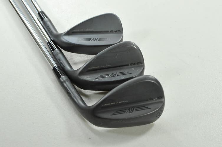 Titleist Vokey SM9 Jet Black 48*, 54*, 60* Wedge Set RH AMT Black Steel # 200756