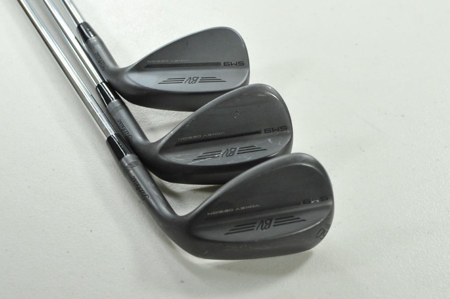 Titleist Vokey SM9 Jet Black 48*, 54*, 60* Wedge Set RH AMT Black Steel # 200756