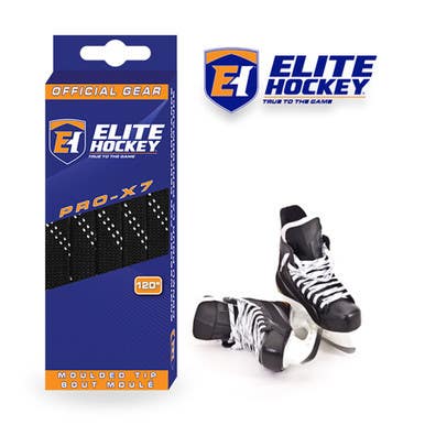 New Elite Hockey Non-Waxed Laces Black/White 72" 11506-ELTBWNW72