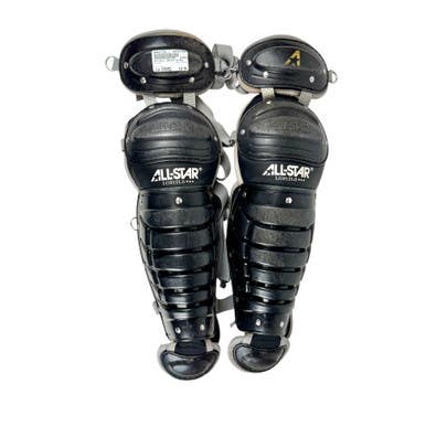 Used All-Star LG912LS Catchers Leg Guards Black Intermediate (9-12) 11506-S000277326