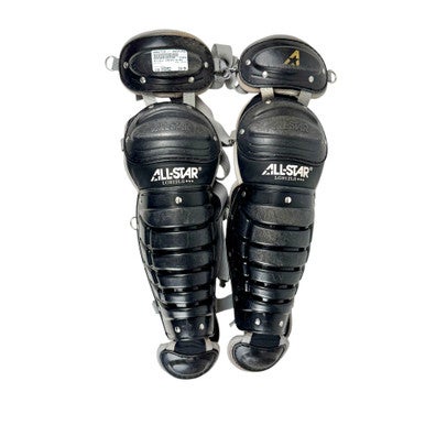 Used All-Star LG912LS Catchers Leg Guards Black Intermediate (9-12) 11506-S000277326