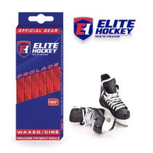 New Elite Hockey Waxed Laces Red/Black 72" 11506-ELTRDB72