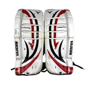 Used Vaughn VELOCITY V5 7110 Goalie Leg Pads White 22" +1.5" 11506-S000277691