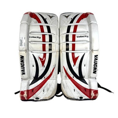 Used Vaughn VELOCITY V5 7110 Goalie Leg Pads White 22" +1.5" 11506-S000277691