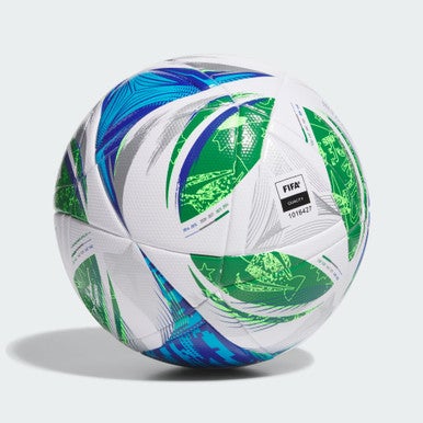 New Adidas MLS NFHS League Soccer Ball White/Green/Blue Size 4 11506-ADIJH13024