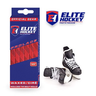 New Elite Hockey Waxed Laces Red/Black 108" 11506-ELTRDB108