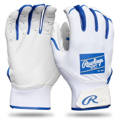 New Rawlings Clout Youth Batting Gloves White/Royal Medium 11506-RAWCL25YBGWRM
