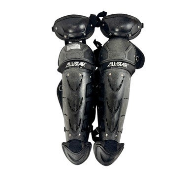 Used All-Star LG1216PS BLK Catchers Leg Guards Black (Ages 12-16) 11506-S000276927
