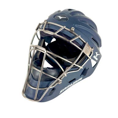 Used Mizuno SAMURAI Catcher's Helmet w/Mask Navy Blue Adult 11506-S000278128