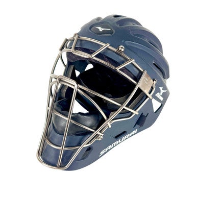 Used Mizuno SAMURAI Catcher's Helmet w/Mask Navy Blue Adult 11506-S000278128