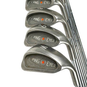 Used Ping EYE 2 ORANGE DOT Men's RH Iron Set 2I-PW Stiff Flex Steel Shaft 11506-S000280734