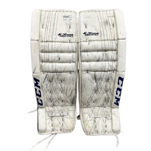 Used CCM EXTREME FLEX PRO Goalie Leg Pads Senior White 33" +2 11506-S000281131