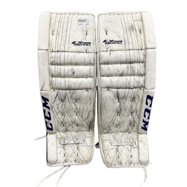 Used CCM EXTREME FLEX PRO Goalie Leg Pads Senior White 33" +2 11506-S000281131