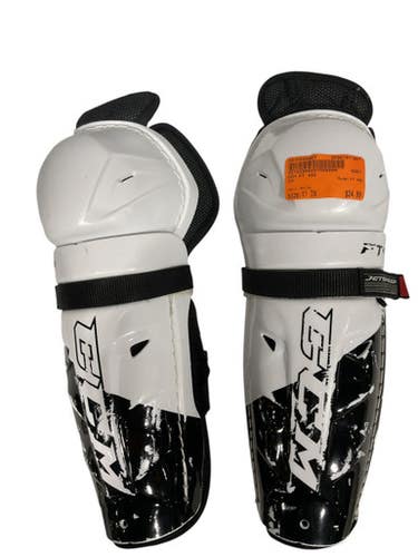 Used CCM FT 4 Junior Shin Guards Black And White 12" 11847-S000026850
