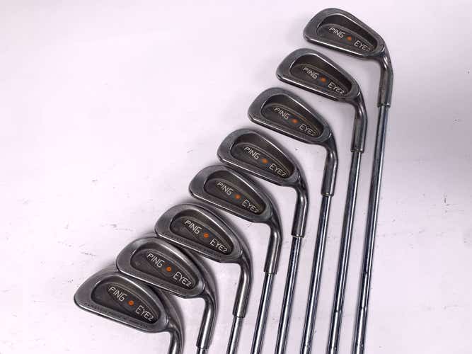 Ping Eye 2 Iron Set 3-PW Orange Dot 2* Flat KT-Shaft Stiff Steel Mens RH