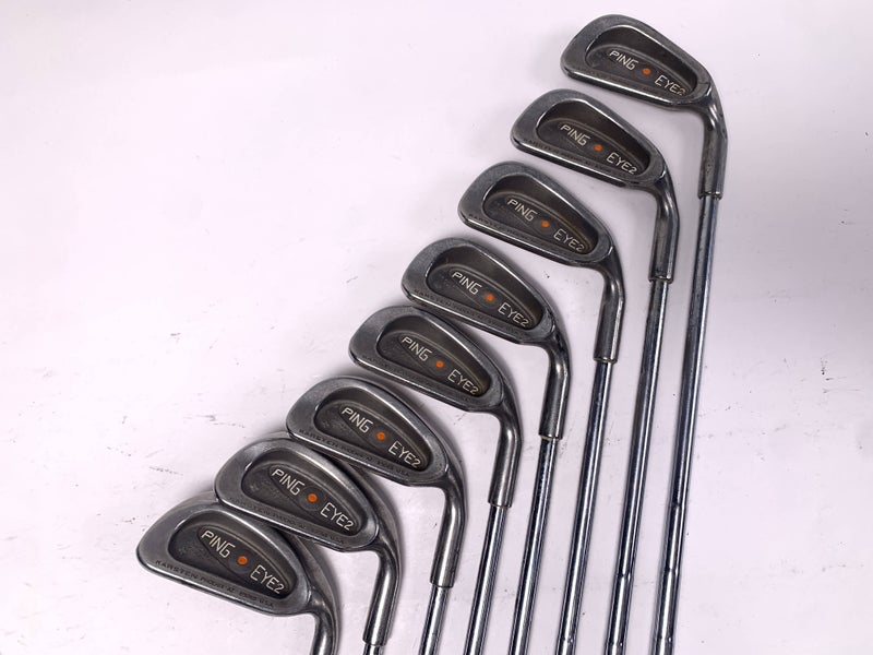 Ping Eye 2 Iron Set 3-PW Orange Dot 2* Flat KT-Shaft Stiff Steel Mens RH