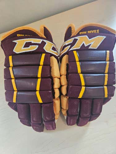 Arizona State CCM HG97 Hockey Gloves 14" Pro Stock (Used)