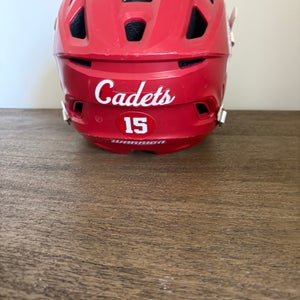 St. John’s game worn lacrosse helmet