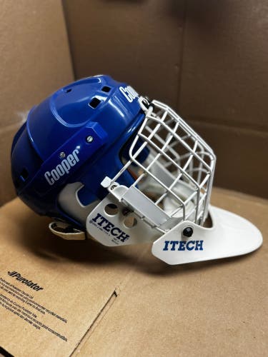 VINTAGE COOPER SK2000 GOALIE COMBO HOCKEY HELMET LARGE WITH RARE ITECH CAGE