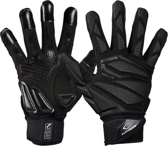 Cutters Force 6.0 Max Protection Football Lineman Gloves, Black | Adult
