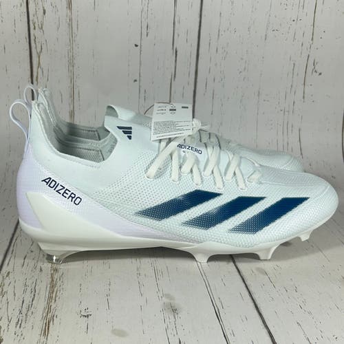 Adidas SM Adizero Electric Football Cleats White Blue Mens Size 12 IH0540