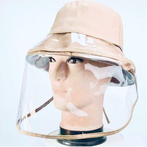 Beige fisherman Removable Protective Bucket Hat  by Lairies Anti-Fog Dustproof Sun