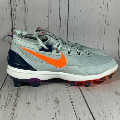 Nike Force Zoom Trout 9 Elite MCS Light Silver Baseball Cleats 11 HF1116-001