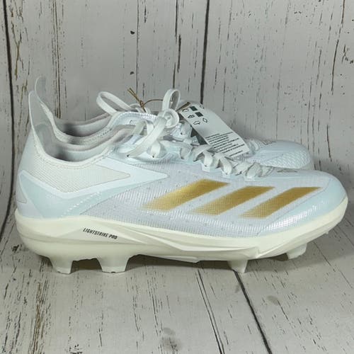 Adidas Adizero Electric+ TPU Baseball Cleats White Gold Mens Size 9 IF3265