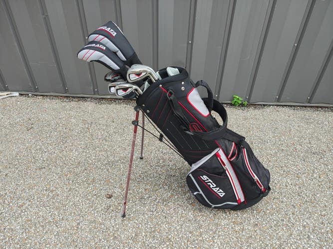 Callaway Strata Mens 10 Piece Regular Flex Complete Golf Set Stand Bag Raincover